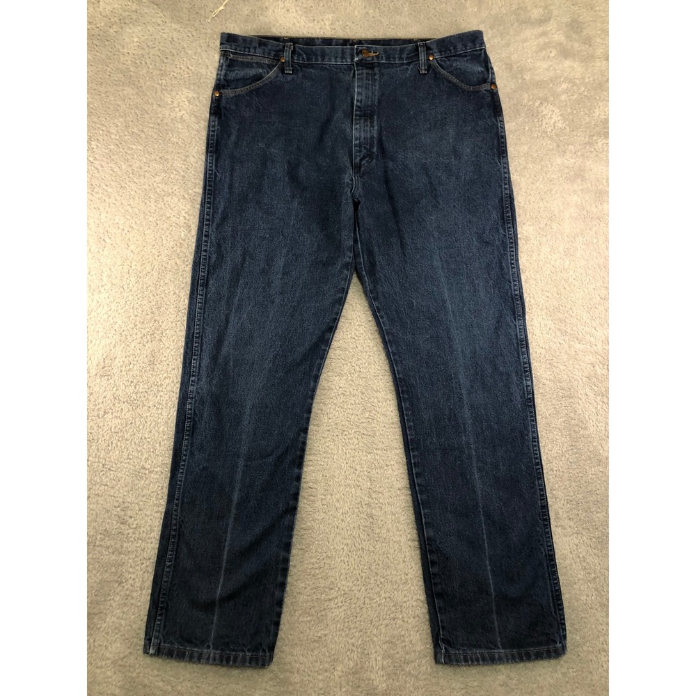 Wrangler Jeans Men 42x34 Blue Cowboy Cut Original Fit 13MWZ Denim